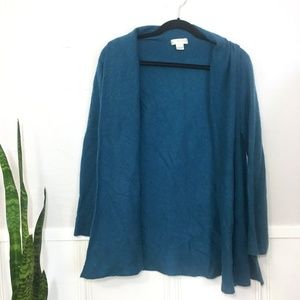 Boutique Teal 100% Cashmere Open Front Cardigan